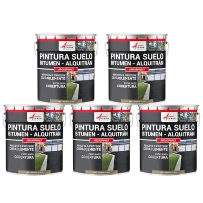 Imagen de Pintura bituminosa y de alquitrán: resina suelo para asfalto 5 x 15 kg marrón claro arcane industries
