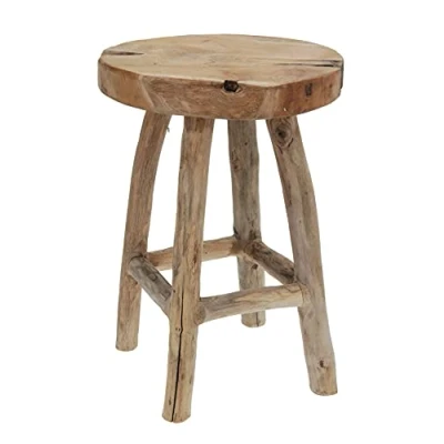 Imagen de Spetebo taburete de madera teca maciza, 42 cm, estable para flores, invitados