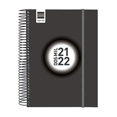 Imagen de Finocam Espir Color Agenda Septiembre 2021 Agosto 2022 (12 meses), E10 155x212 (mediano), Negro