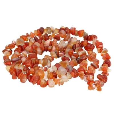 Imagen de Lebensquelle Plus cadena de cornalina carneol, sin fin, cierre, 80 cm largo, piedras preciosas, Acero inoxidable, Carnelian