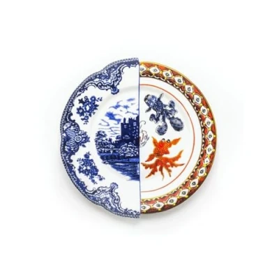 Imagen de SELETTI Plato llano de porcelana 27,5 cm diámetro y 2,3 altura. Hybrid Isaura