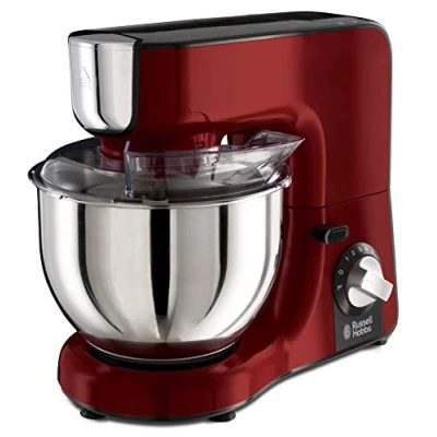 Imagen de Russell Hobbs Batidora Amasadora Desire Repostería, Velocidad Regulable, 1000 W, Varilla Batidora, Gancho para Amasar, Jarra de Cristal 1,5L, Tapa Antisalpicaduras, Rojo 23480 56