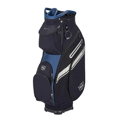 Imagen de Wilson Staff Bolsa de Golf, Exo II Cart Bag, Trolley, para hasta 14 Palos, Negro/Azul,2,3 kg, WGB6650BU