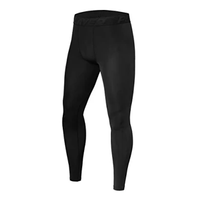 Imagen de PowerLayer Hombre y Niño Mallas de Compresion Termicas para Running Pantalon Deporte Negro, M