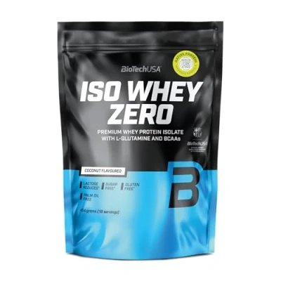 Imagen de BioTechUSA Iso Whey Zero Premium Protein Isolate Grass Fed Enzyme Free Sugar and Gluten free, 454 g, Coco