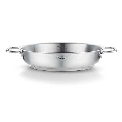 Imagen de Fissler Pure Collection Sartén de 24 cm Diámetro, Acero Inoxidable, Sin Revestimiento, Escala Interna, Borde Alto, Inducción
