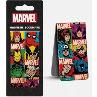 Imagen de Marvel Comics Marcapáginas magnético con diseño retro de cabezas