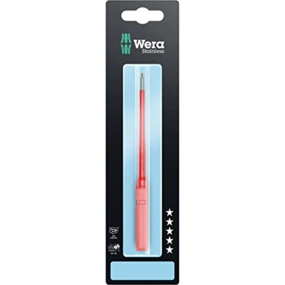 Imagen de Wera 05033629001 Varillas de destornillador aisladas, Kraftform Kompakt VDE 3067 i TORX SB, acero inoxidable, TX 8 x 154 mm