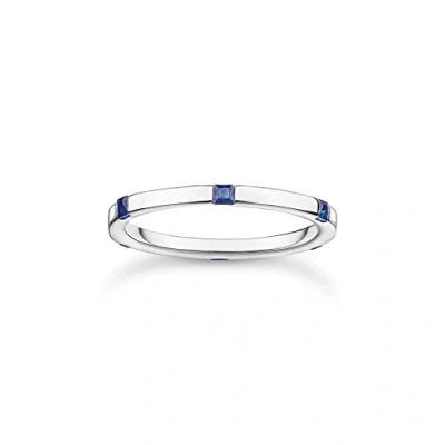 Imagen de Thomas Sabo Anillo con piedras azules plata de ley 925 TR2396 699 32 56