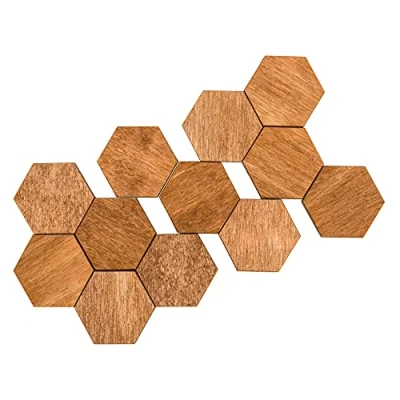 Imagen de Imanes para refrigerador, Oficina, hexagonales de Madera Natura y amigable con el Medio Ambiente. Chico Color marrón.