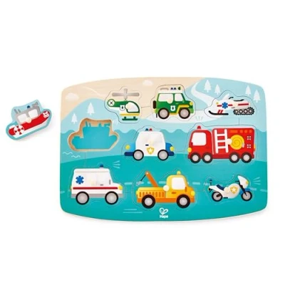 Imagen de Hape E1406 Emergency Services Wooden Peg Puzzle Educational Toy