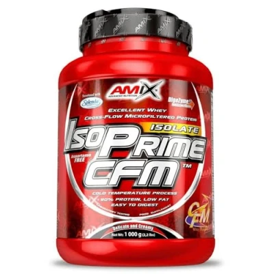 Imagen de AMIX Proteína Isolada Isoprime CFM, 1 Kg Gran Aporte de Aminoácidos Contiene Enzimas Digestivas Libre Aspartamo, Proteínas para Aumentar Masa Muscular, Sabor Vainilla