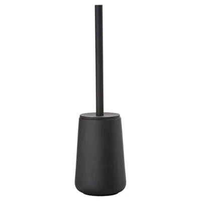 Imagen de Zone Denmark Nova One Escobilla de Inodoro cerámica, con Soporte para Cepillo, Revestimiento Suave, diámetro 10,3 cm, Altura 37 Color Negro