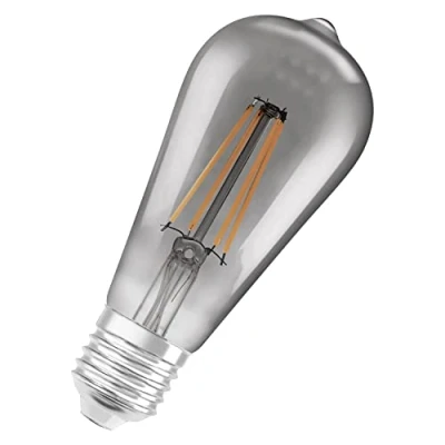 Imagen de LEDVANCE Lámpara Smart LED, Bluetooth, E27, regulable, blanco cálido (2700K), reemplaza lámparas incandescentes 44 W, controlable con Google y Alexa, SMART+ BT Filament Edison Dim, paquete de 1