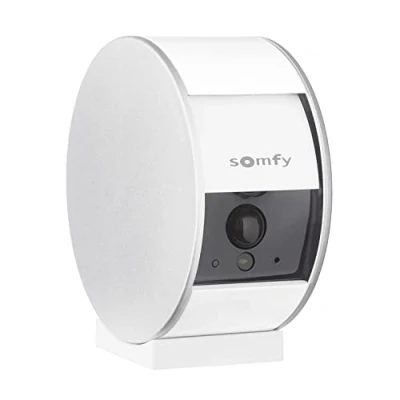 Imagen de Somfy 2401507A Indoor Camera, Cámara vigilancia WiFi, Full HD, micrófono, Altavoz y Sensor de Movimiento, Compatible con Alexa, Google Asistant Apple HomeKit, 1 Unidad (Paquete 1)