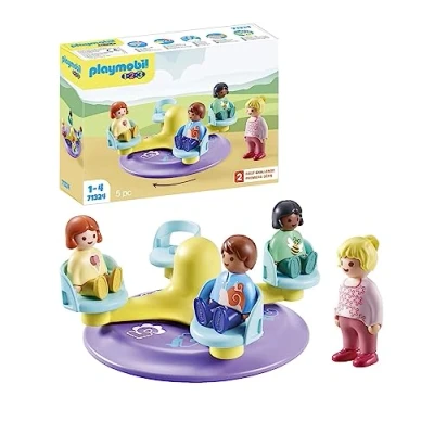 Imagen de PLAYMOBIL 1,2,3 71324 Carrusel, con función de Contar números, Juguete para niños a Partir 12 Meses