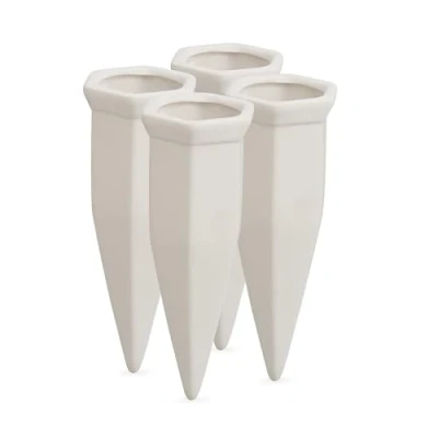 Imagen de Relaxdays Conos de Riego, Set 4 Picos Sistema Riego para Botellas Plástico 1,5 litros, Macetas, Blanco