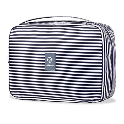 Imagen de Narwey Neceser Colgante Bolsa de Aseo Viaje Maquillaje Organizador Mujer Kit Niñas (Raya Azul)