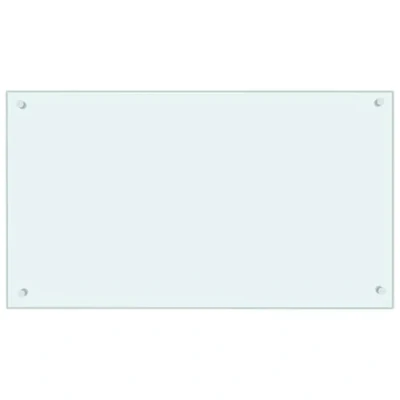 Imagen de vidaXL Protector Salpicaduras Cocina Vidrio Templado Blanco 90x50cm Utensilios Herramientas Accesorios Protección Grasa al Cocinar Fiable Práctico