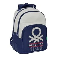 Imagen de Safta BENETTON VARSITY Mochila Escolar Infantil, Ideal para Niños de Diferentes Edades, Cómoda y Versátil, Calidad Resistencia, 32x15x42 cm, Color Azul Marino/Gris