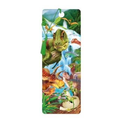 Imagen de 3D LiveLife Marcapaginas Dino en la montaña de Deluxebase. Un marcapáginas dinosaurios con lenticular e ilustraciones licencia del reconocido artista Michael Searle