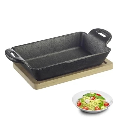 Imagen de Westmark Tazón para servir Tapas + Friends cazuela pequeña de hierro fundido con tapa, apta todo tipo cocinas, incluidas inducción y grill, incl. esterilla hierro, 300 ml