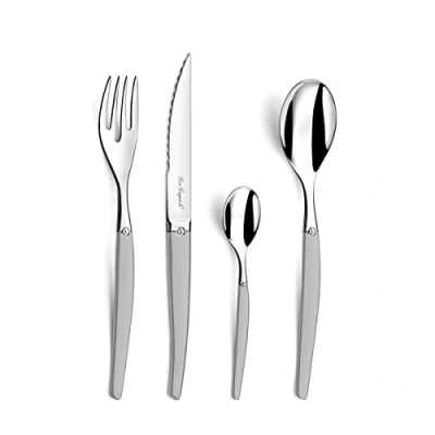 Imagen de Lou Laguiole Chorro Cubiertos de Mesa/Estuche para 4 Personas, Inoxidable, Acero Satinado, 16 couverts Table