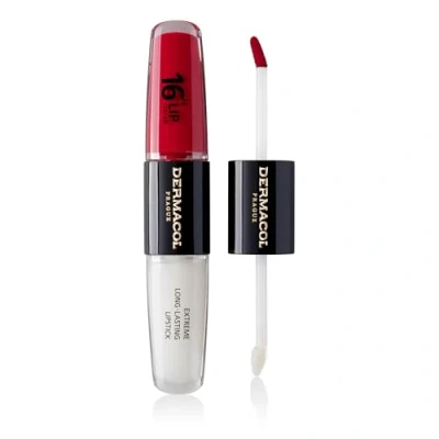 Imagen de NUEVO Dermacol Color Labial 16 Horas, Brillo de Alta Pigmentación, Bifásico, Maquillaje a Prueba Besos con Acabado Mate y Brillo, no. 3, Hot Date