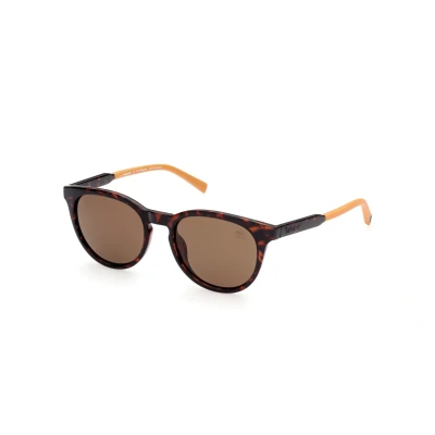 Imagen de Timberland TB9256 Gafas de Sol Hombre, Casual Ligeras, Forma Redonda las Lentes, Marrón, Lentes Polarizadas Habana Oscuro