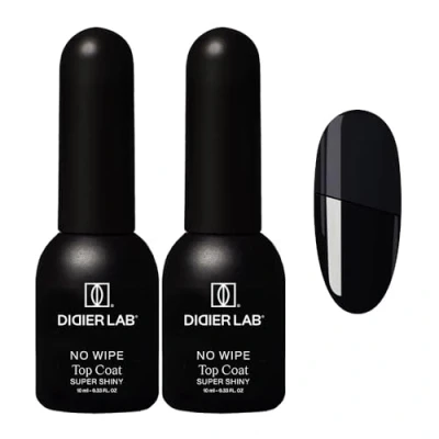 Imagen de Didier Lab Premium No Wipe Top Coat Semipermanente Super Brillante para Esmaltes Semipermanentes UV LED Nueva Fórmula Sin HEMA ni TPO Acabado y Duradero 2x10 ml