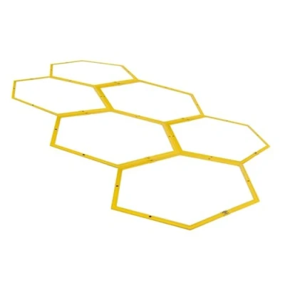 Imagen de Umbro Escalera de coordinación Ø 57,5 cm 6 hexágonos con Piezas conexión Accesorios Entrenamiento fútbol Obstáculos Agilidad Amarillo