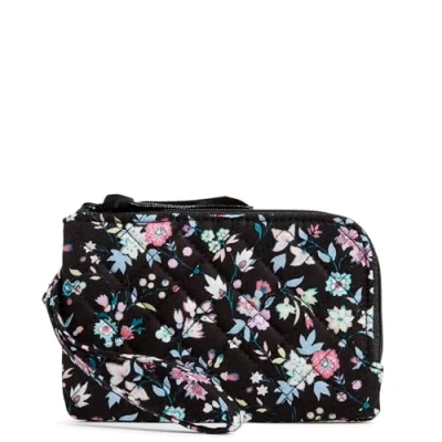 Imagen de Vera Bradley Cartera de algodón con Doble Cremallera para Mujer, protección RFID, diseño botánico, Talla única