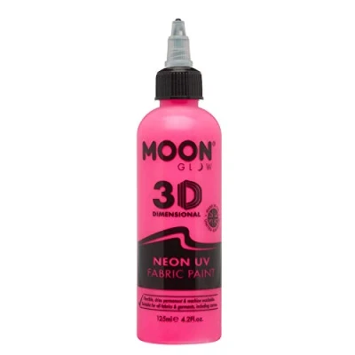 Imagen de Moon Glow Pintura para Tela Neon UV 3D Textil Ropa, Camisetas, Bolsos, Zapatos y lienzos Rosa Intenso 125 ml (Paquete de 1)