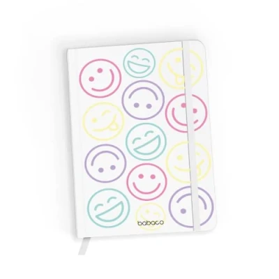 Imagen de ERT GROUP Cuaderno con licencia original y oficial de Babaco, patrón Positive vibes 002 white, papel cuadriculado, A5