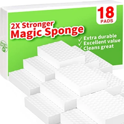 Imagen de 18Pack Borrador Mágico, Esponja Mágica Extra Duradero con Poder de Limpieza 2X más Fuerte para Superficies del Hogar, Cocinas, Baños, Paredes, Zapatos. Solo Agrega Agua Borrar Toda la Suciedad