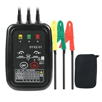 Imagen de Probador de Rotación Fases,Medidor Secuencia Fases sin Contacto, Comprobar Motores,LED Indicardor,70 600V AC Probadores Tensión