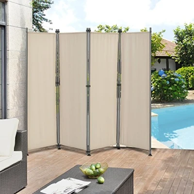 Imagen de Pared divisoria/Biombo 215 x 170 cm Color de Arena Biombo Exterior Mampara Toldo Protector Separador Espacios