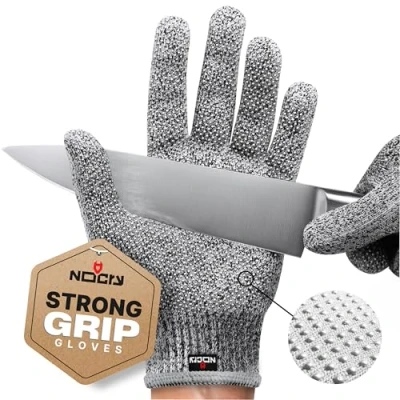Imagen de NoCry Cut Resistant Gloves with Grip Dots High Performance Level 5 Protection, Food Grade. Size Small, Free Ebook Included! by
