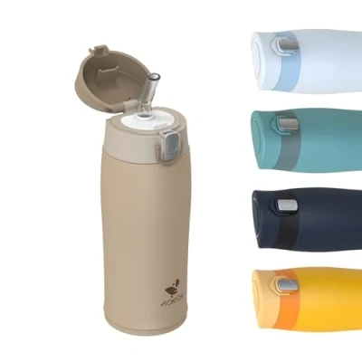 Imagen de AORIN Botella Agua Acero Inoxidable, 350ml Termica Sin BPA, Niños, Cantimplora a Prueba de Fugas,Vacío Doble Pared, para Deporte, Viaje, Yoga, Oficina