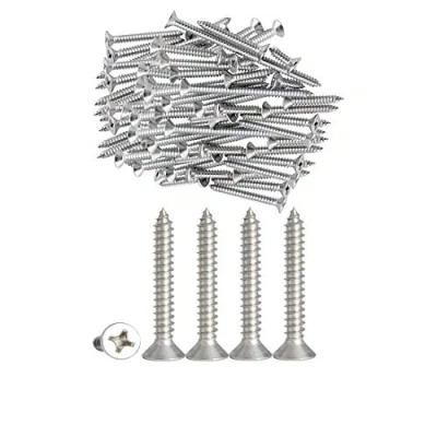 Imagen de Qrity 100 Unids M4 x 30 acero inoxidable tornillos autorroscantes Phillips cabeza plana DIY carpintería