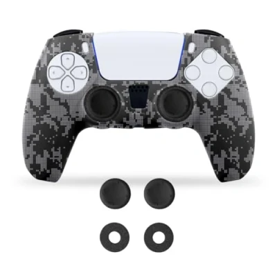 Imagen de NiTHO Gaming Kit para Mando Playstation 5, Incluye Funda de Silicona, Anillos Precisión, Empuñaduras Pulgarantisudor, Agarre Mejorado y Precisión Puntería PS5 Camo