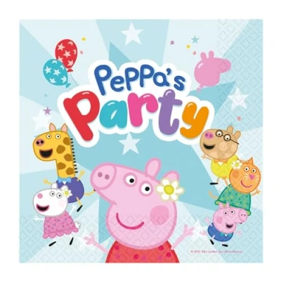 Imagen de Amscan 9918339 Peppa Pig Servilletas de almuerzo para fiesta cumpleaños niños, paquete 16