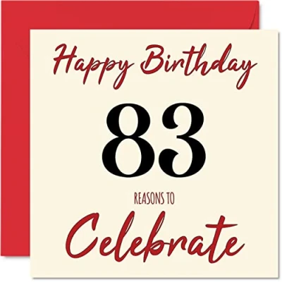 Imagen de Divertidas tarjetas de cumpleaños 83 para hombres y mujeres, Reasons To tarjeta feliz papá, mamá, bisabuelo, abuelo, abuela, tía, 145 mm x mm, felicitación