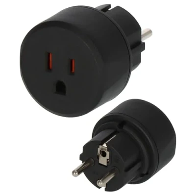 Imagen de Brennenstuhl Enchufe de Viaje/Adaptador Viaje (para conectar aparatos eléctricos con Sistema Americano (de 3 Clavijas) en países Contacto a Tierra) Negro