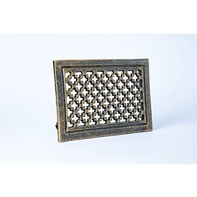Imagen de Euro Sezam Rejilla de ventilación hierro fundido 210 mm x 145 Color resistente al calor dorado viejo
