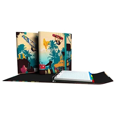 Imagen de Grafoplás 88212651. Carpesano 4 Anillas con Recambio Cuadriculado 5x5, A4, Solapa de Cierre, Incluye Separadores, Carpeplús, Colección Diverse, Sunshine