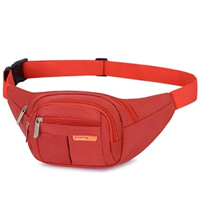Imagen de Riñoneras de Marcha Running Acampada y Bolsos Gimnasio Bandolera para Hombre Mujer (Rojo)
