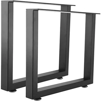 Imagen de Homtone 2 PCS Patas de Mesa Acero, Muebles Industrial para DIY Café, Mesas Sala y Comedor, Pies Metálicas Negro (Forma Marco H 40cm)