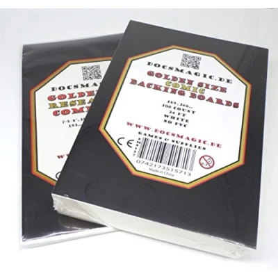 Imagen de docsmagic.de 100 Golden Size Resealable Comic Bags + Backing Boards Combo Pack 193 x 266 mm