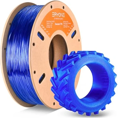 Imagen de ERYONE TPU Filament 1.75mm, 3D Printer 1kg 1 Spool, +/ 0.05mm,95A,Azul Transparente